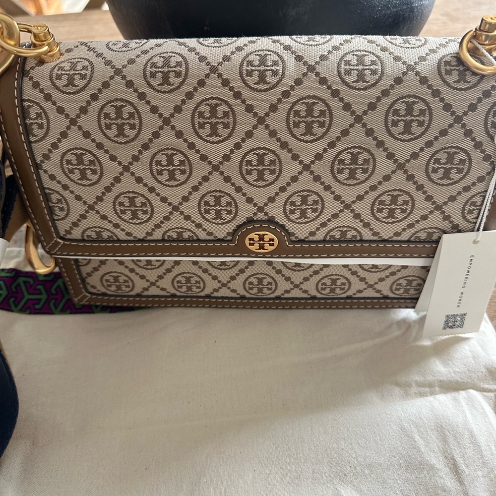 NWT Tory Burch T Monogram Jacquard Shoulder Bag